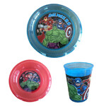 Set Infantil Cresko Plato,bowl Y Vaso Avengers Sp929
